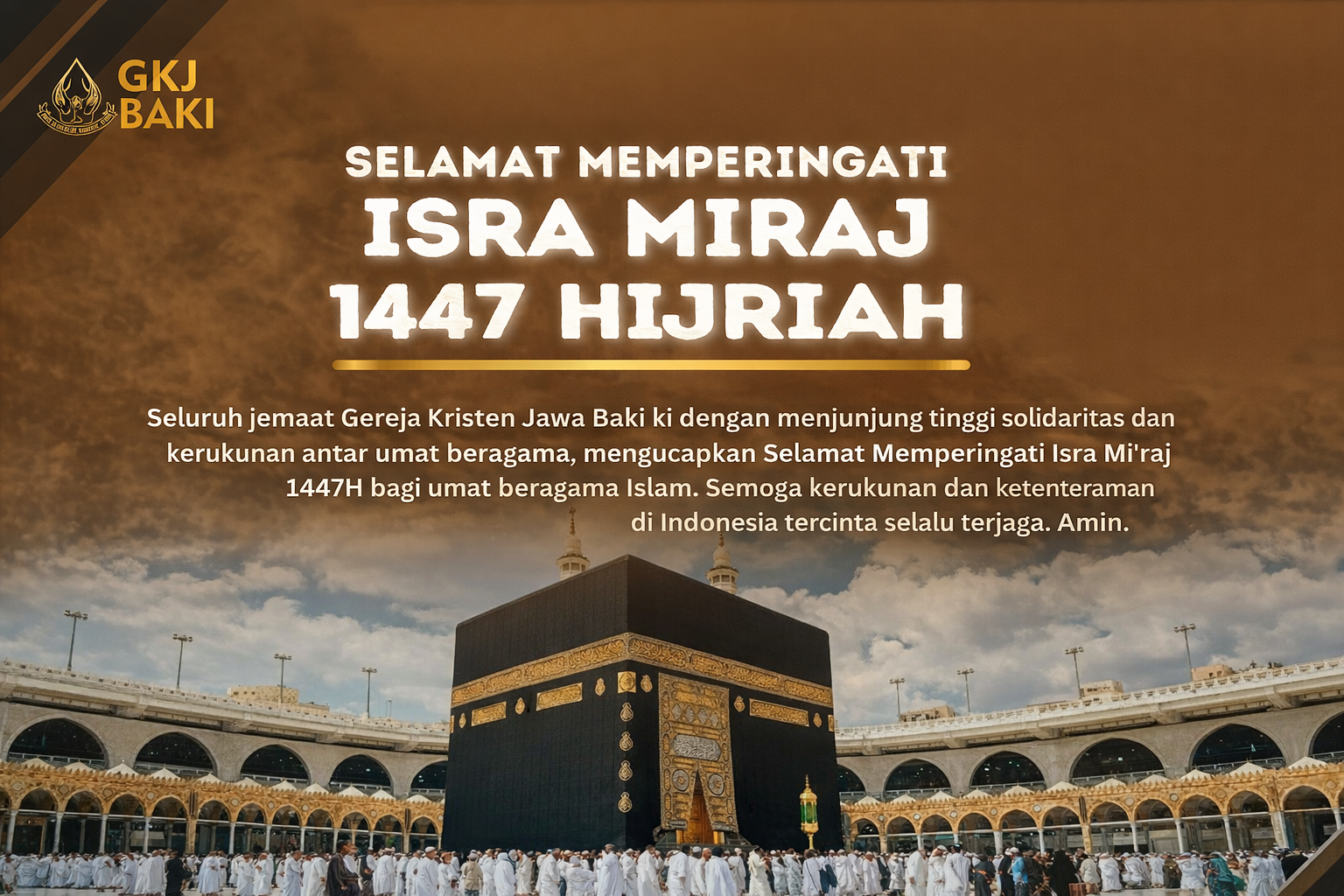 Selamat Merayakan Isra Mi'raj 1447 H, gereja kristen jawa, gkj, gkj baki, gereja kristen jawa baki, baki, sukoharjo, gkj klasis sukoharjo, klasis sukoharjo, klasis, sinode gkj, sinode 